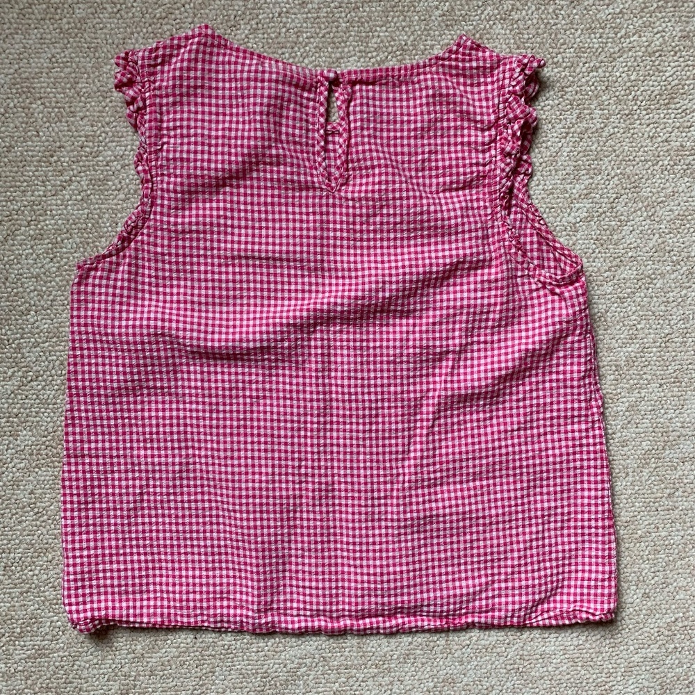 Red/Pink Checkered Searsucker Blouse